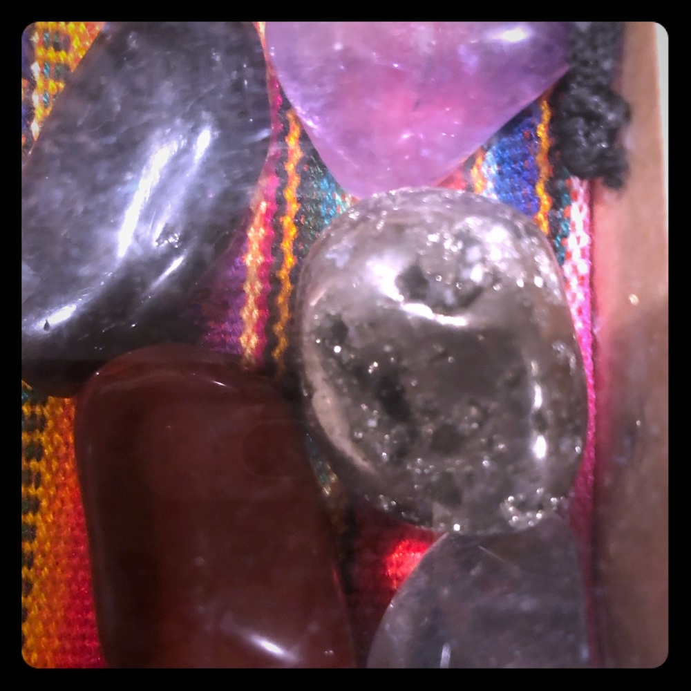 Crystals PyriteJasper Amethyst,Tourmaline